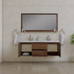 Paterno 60 inch Double Wall Mounted Bathroom Vanity, Rosewood