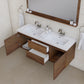 Paterno 60 inch Double Wall Mounted Bathroom Vanity, Rosewood