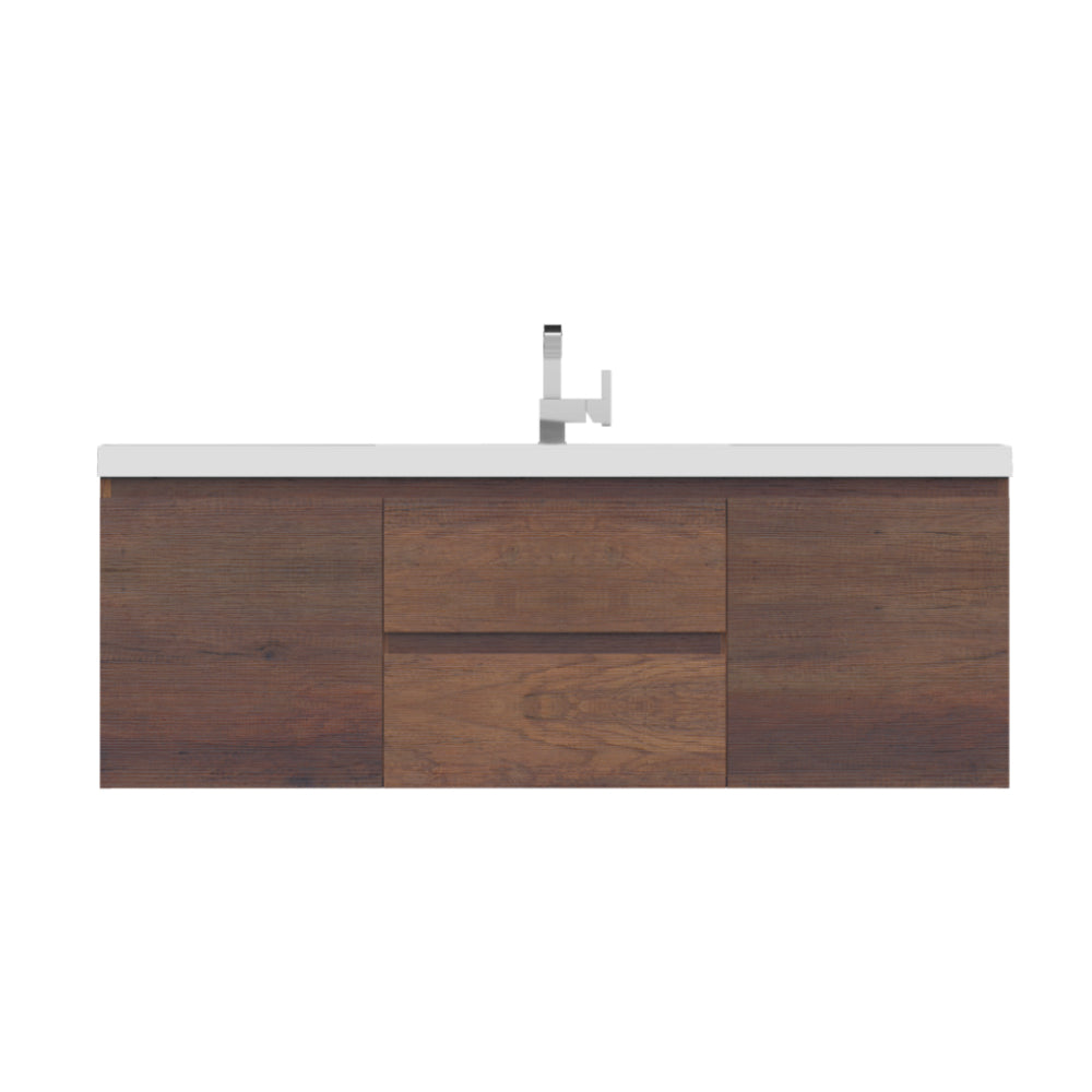 Paterno 60 inch Single Wall Mounted Bathroom Vanity, Rosewood