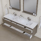 Paterno 72 inch Double Wall Mounted Bathroom Vanity, Gray