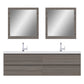 Paterno 72 inch Double Wall Mounted Bathroom Vanity, Gray