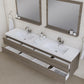 Paterno 84 inch Wall Mounted Double Bathroom Vanity, Gray