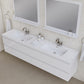 Paterno 84 inch Wall Mounted Double Bathroom Vanity, White