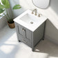 Vanea 24″ Bathroom Vanity in Gray with White Quartz Top