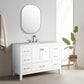 Vanea 48″ Bathroom Vanity in White with White Quartz Top