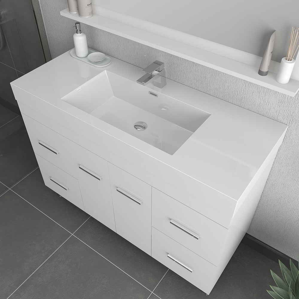 Ripley 48 inch Modern Bathroom Vanity White