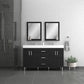 Ripley 60 inch Double Modern Bathroom Vanity Black