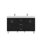 Ripley 60 inch Double Modern Bathroom Vanity Black