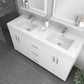 Ripley 60 inch Double Modern Bathroom Vanity White