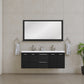 Ripley 54 inch Wall Mount Double Modern Bathroom Vanity Black