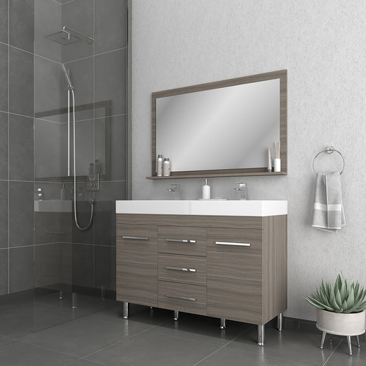 Ripley 48 inch Double Modern Bathroom Vanity Gray