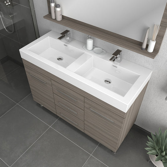 Ripley 48 inch Double Modern Bathroom Vanity Gray