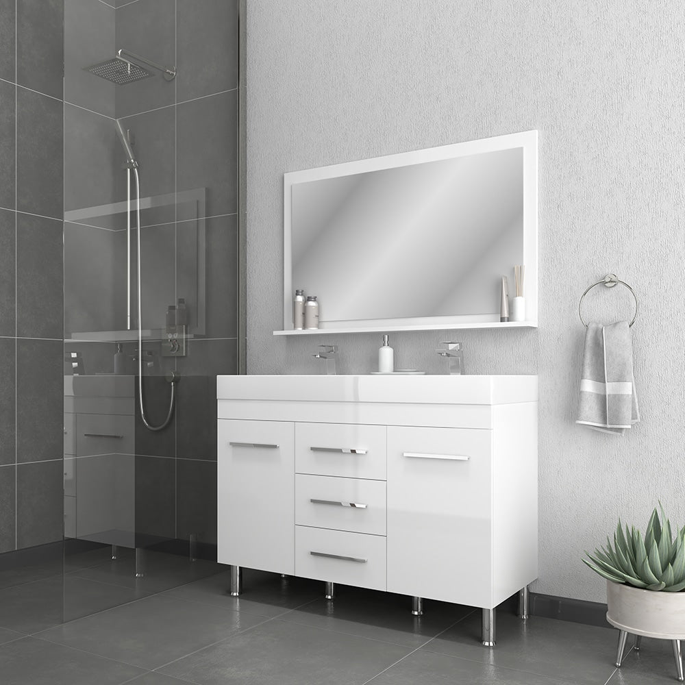 Ripley 48 inch Double Modern Bathroom Vanity White