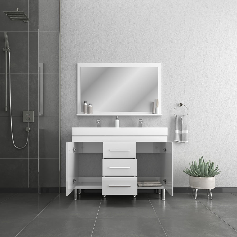 Ripley 48 inch Double Modern Bathroom Vanity White