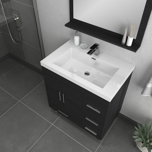 Ripley 30 inch Modern Bathroom Vanity with Drawers Black