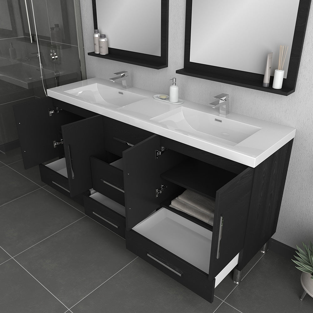 Ripley 67 inch Double Bathroom Vanity Black