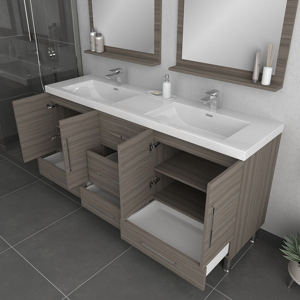 Ripley 67 inch Double Bathroom Vanity Gray