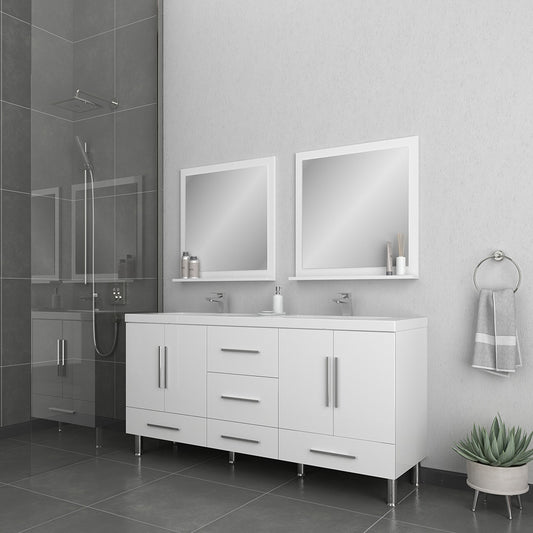 Ripley 72 inch Double Bathroom Vanity White