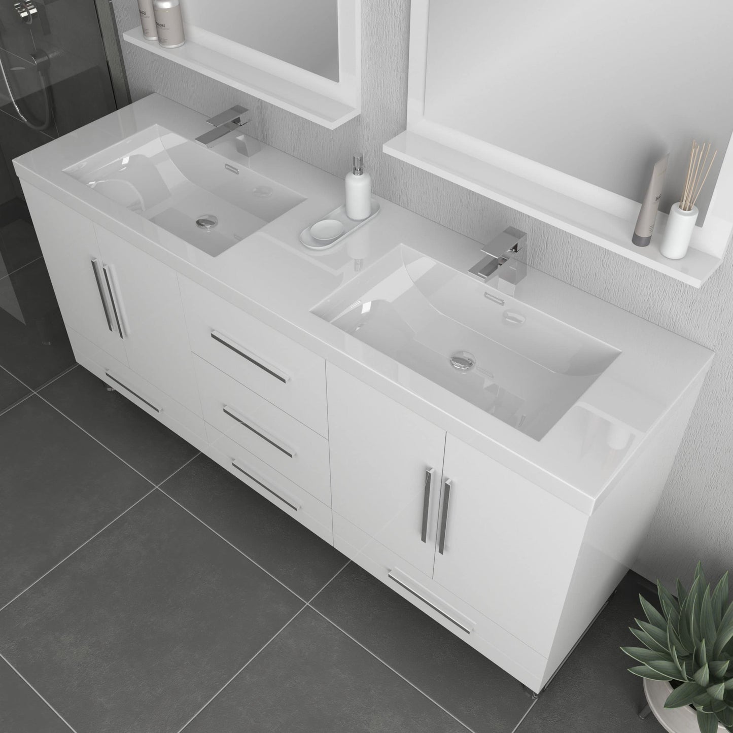 Ripley 67 inch Double Bathroom Vanity White