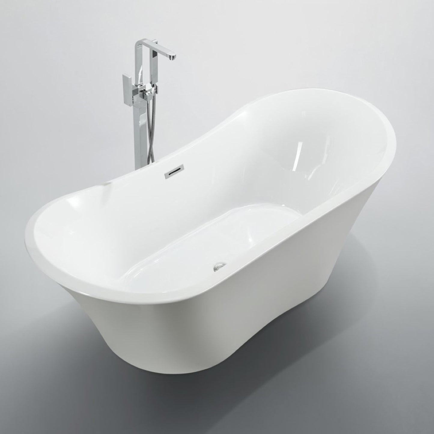 Ancona 71 in. Freestanding Bathtub in Glossy White