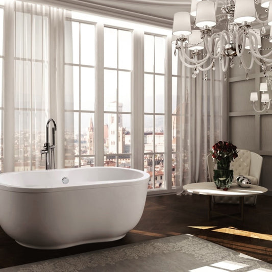 Brescia 65 in. Freestanding Bathtub in Glossy White