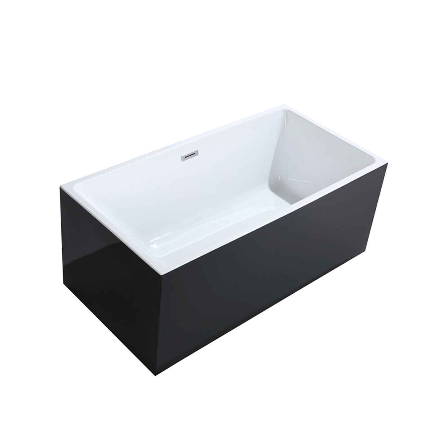 Brindisi 59 in. Freestanding Bathtub in Glossy Black