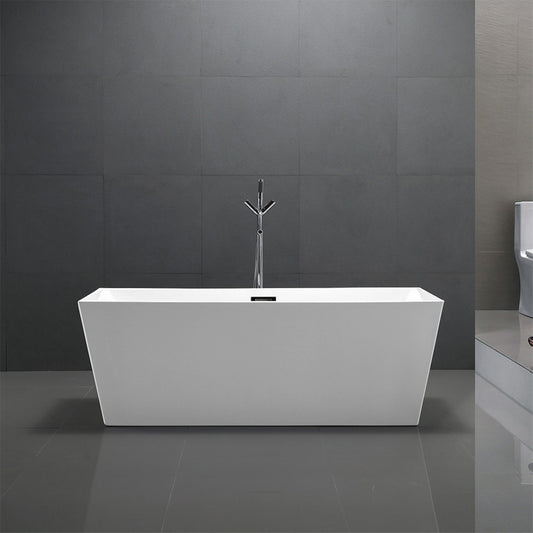 Odessa 67 in. Freestanding Bathtub in Glossy White