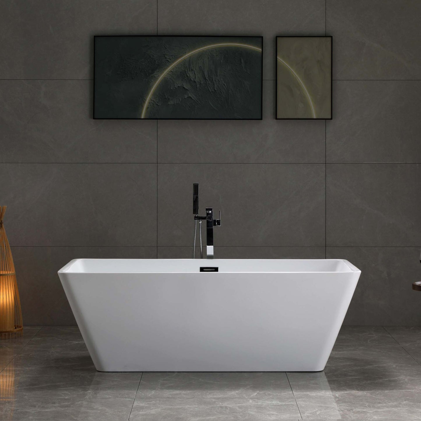 Rieti 67 in. Freestanding Bathtub in Glossy White