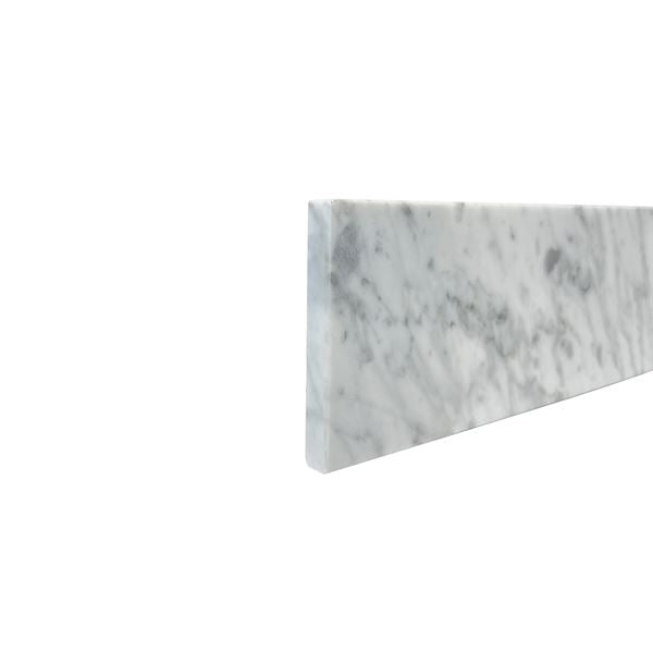 55 in. White Carrara Marble Backsplash