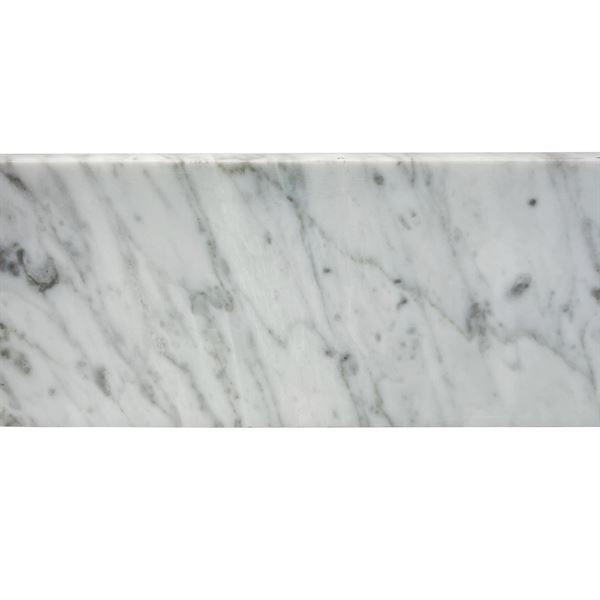 61 in. White Carrara Marble Backsplash