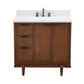 37 in. Single Sink Vanity in Dark Cherry with Engineered Quartz Top