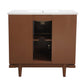 37 in. Single Sink Vanity in Dark Cherry with Engineered Quartz Top