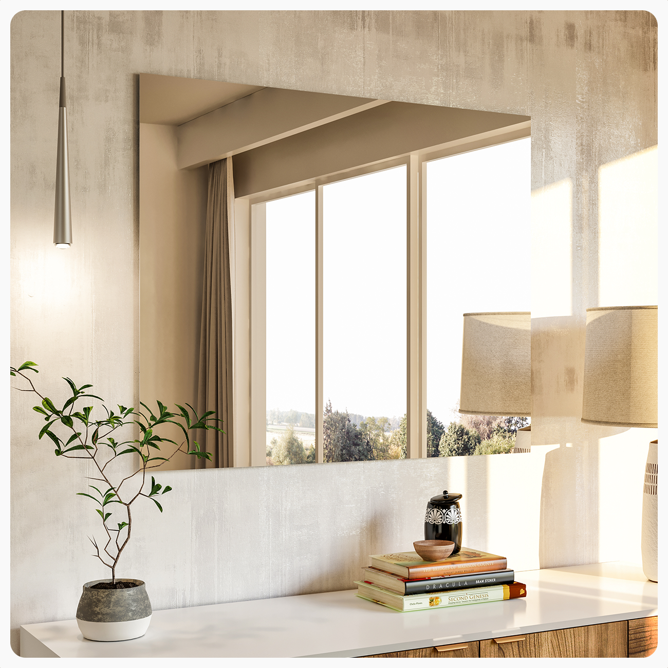 Eviva Sleek 30" Frameless Bathroom Wall Mirror