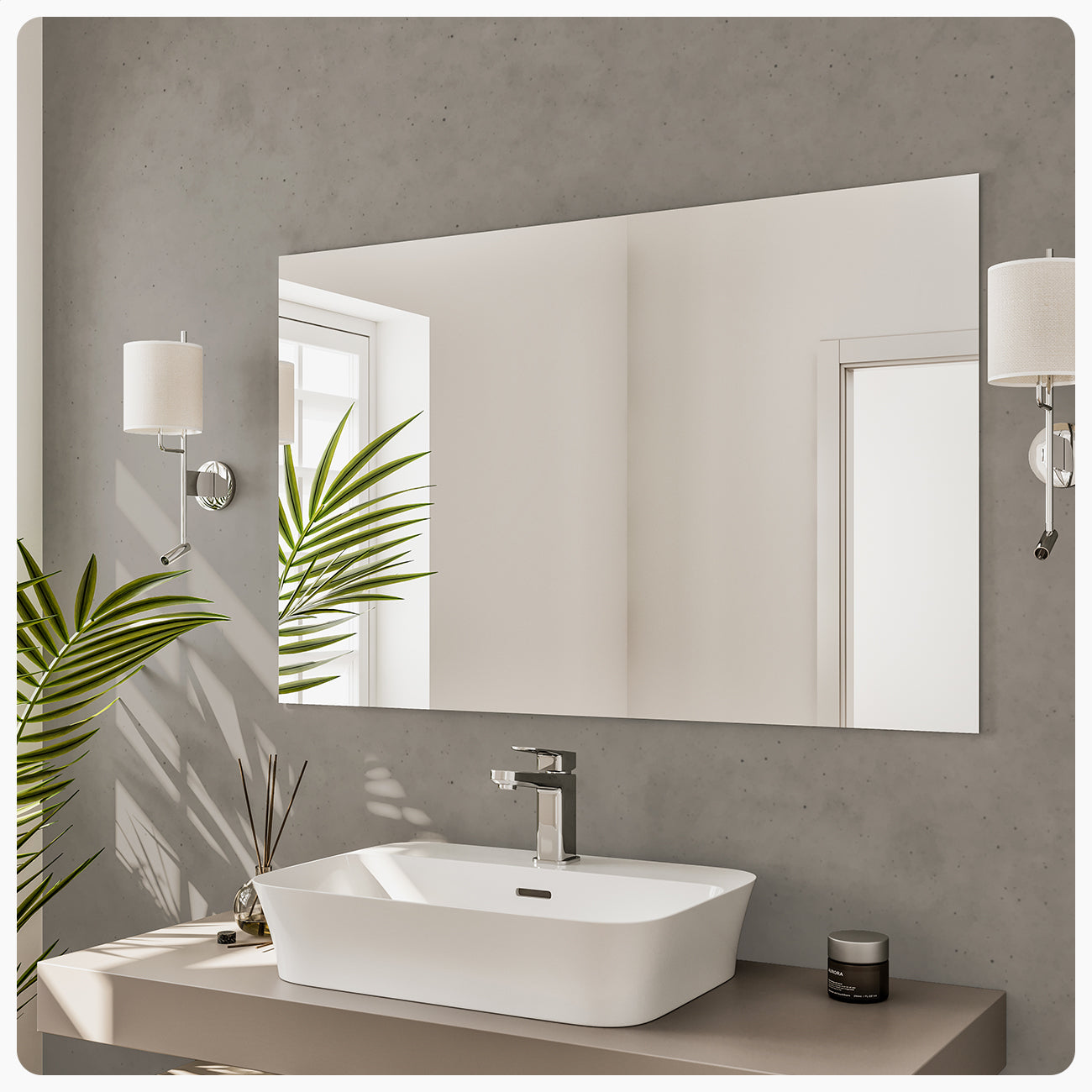 Eviva Sleek 39" Frameless Bathroom Mirror