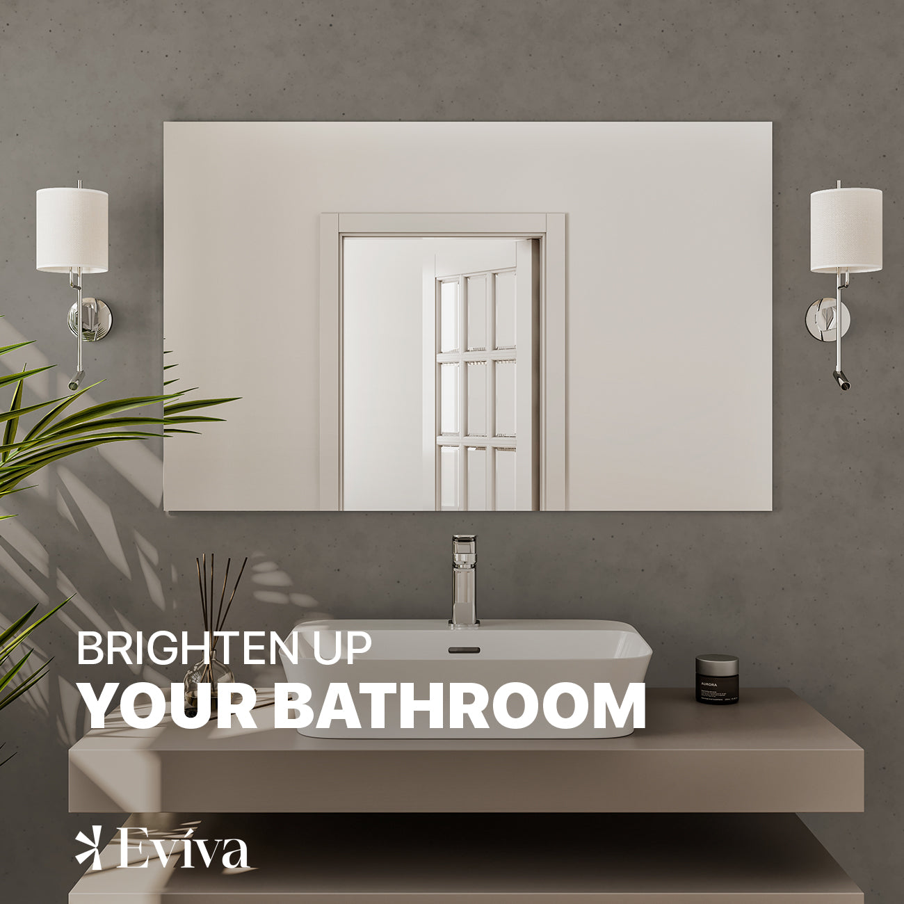 Eviva Sleek 39" Frameless Bathroom Mirror