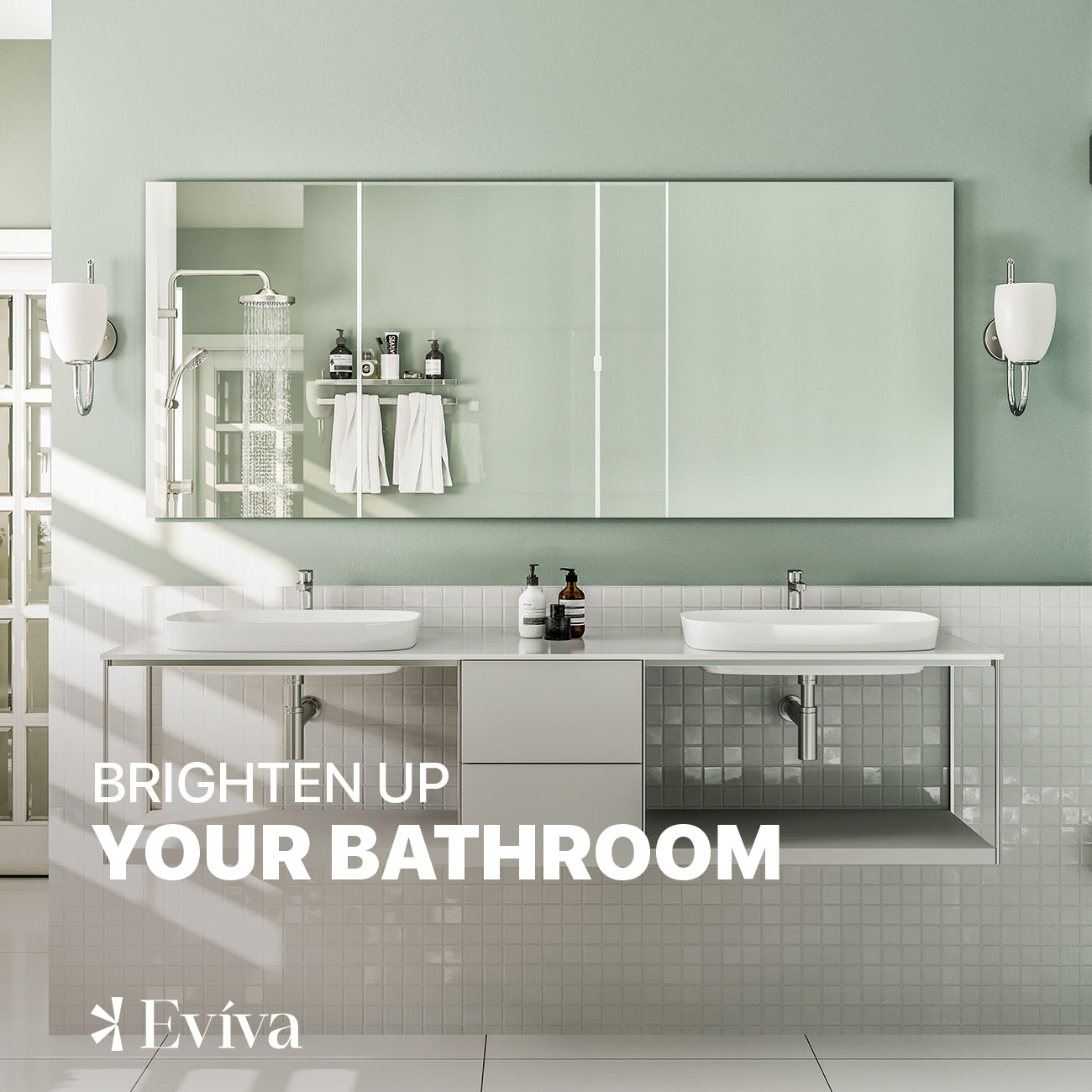 Eviva Sleek 60" Frameless Bathroom Mirror