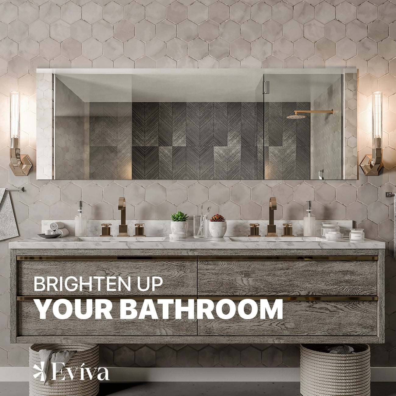 Eviva Sleek 72" Frameless Bathroom Mirror