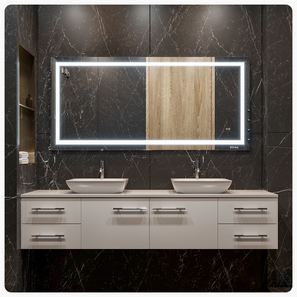 Glow 60W x 28H Rectangular Frameless LED Mirror