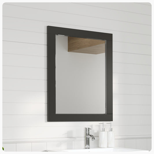 Aberdeen 24"W x 30"H Rectangular Mirror with Espresso Wooden Frame