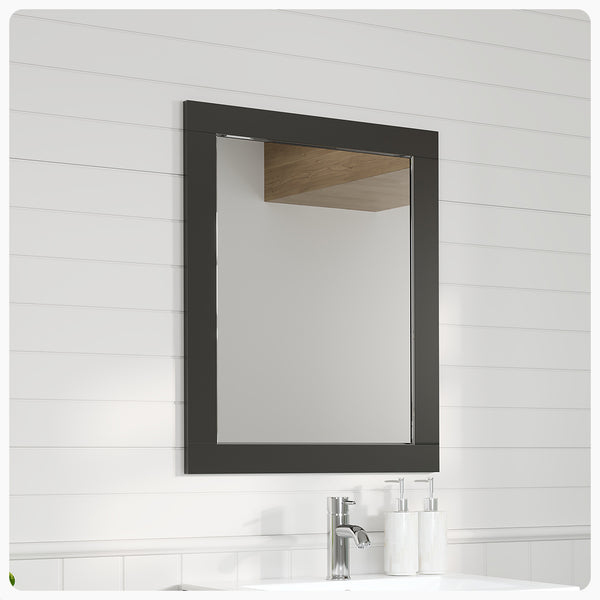 Aberdeen 24W x 30H Rectangular Mirror with Espresso Wooden Frame