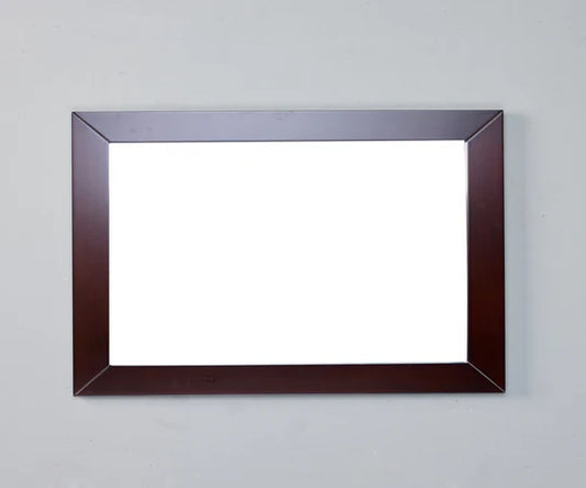 New York 48"W x 30"H Rectangular Mirror with Brown Wooden Frame