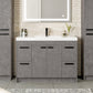 Eviva Lugano 42" Cement Gray Modern Bathroom Vanity with White Integrated Acrylic Sink