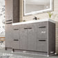 Eviva Lugano 42" Cement Gray Modern Bathroom Vanity with White Integrated Acrylic Sink