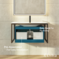 Eviva Modena 32" Wall Mounted Teal Bathroom Vanity with White Integrated Solid Surface Countertop