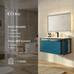 Eviva Modena 32" Wall Mounted Teal Bathroom Vanity with White Integrated Solid Surface Countertop