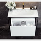 Eviva Modena 32"W x 18"D White Wall Mount Bathroom Vanity with Solid Surface Countertop and Integrated Sink