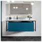 Eviva Modena 51" Wall Mounted Teal Bathroom Vanity with White Integrated Solid Surface Countertop