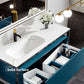 Eviva Modena 51" Wall Mounted Teal Bathroom Vanity with White Integrated Solid Surface Countertop