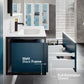 Eviva Modena 51" Wall Mounted Teal Bathroom Vanity with White Integrated Solid Surface Countertop