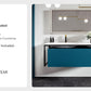 Eviva Modena 51" Wall Mounted Teal Bathroom Vanity with White Integrated Solid Surface Countertop